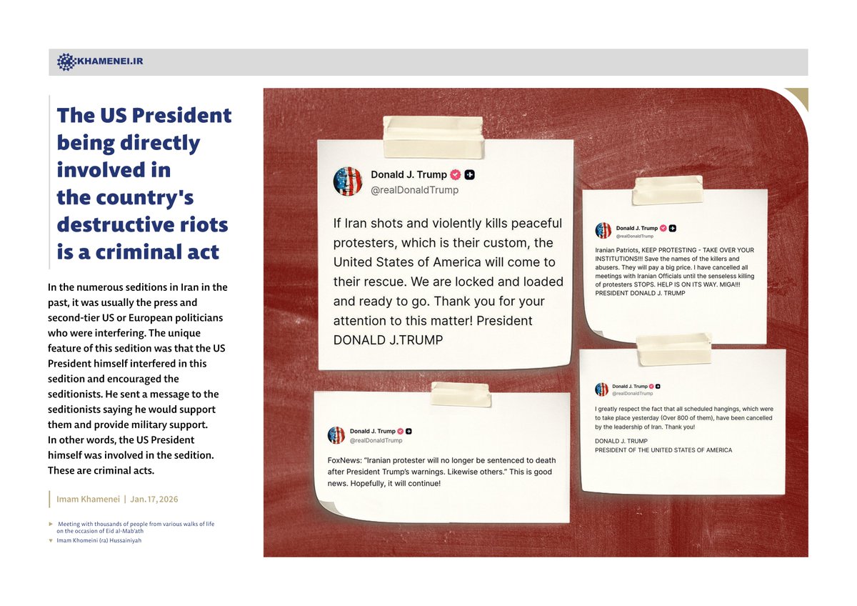 The US President being directly involved in the country's destructive riots is a criminal act