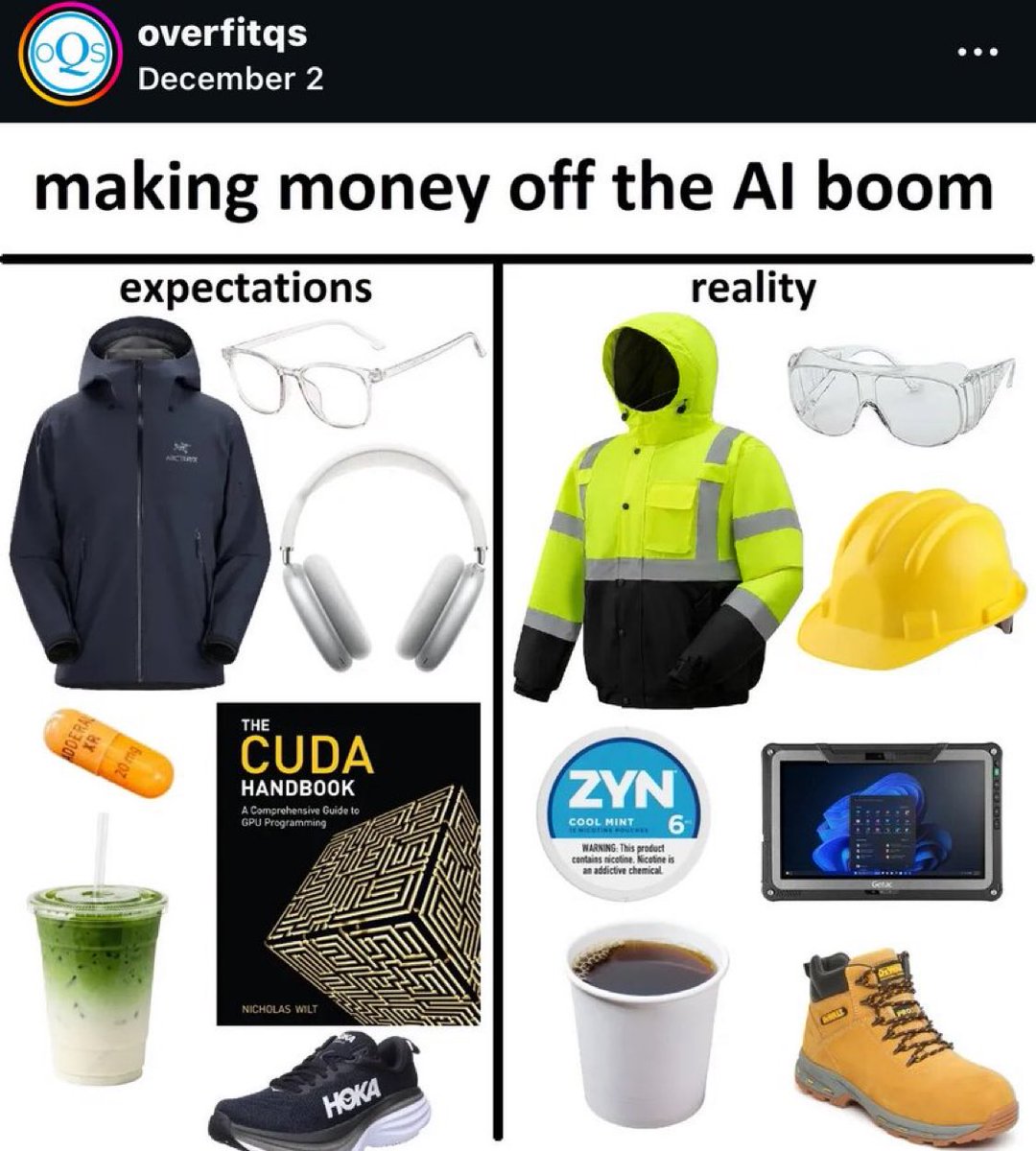 This will only make sense to like 10% of people who claim to work in Ai…