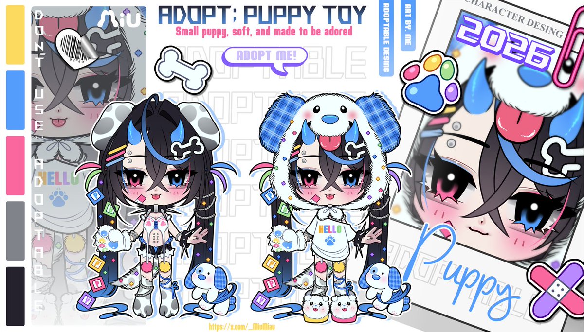 ADOPT DESING; puppy Toy ⋆.𐙚 ̊🧸🐶🎀
Available below~ ⬇️🤍