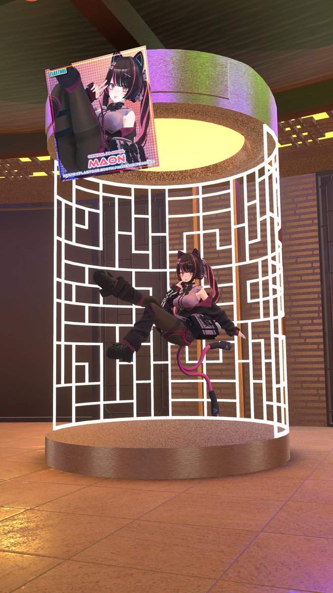 アバター試着ワールドにMaonちゃんを展示しました！
ぜひ遊びに来てください！
#Maon3D
vrchat.com/home/launch?wo…)