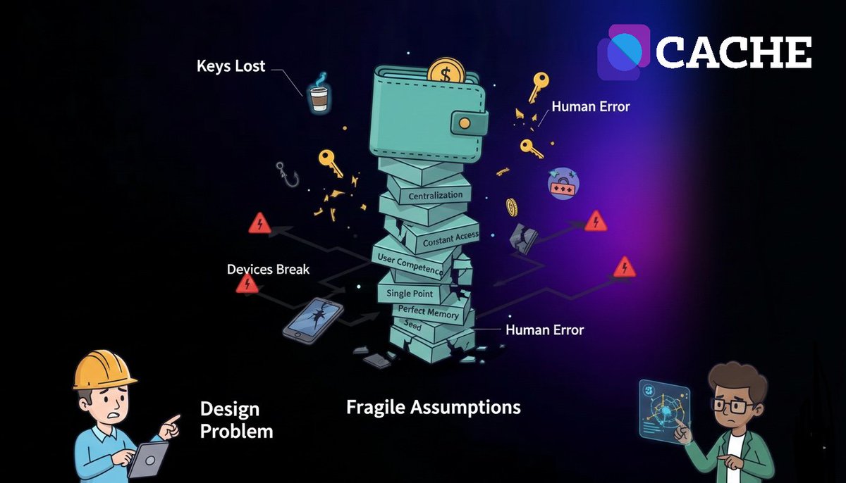 Most crypto wallets were built on a fragile assumption: that users will  never lose access to their keys. But in reality: ➤Keys get lost ➤Devices  break ➤Humans make mistakes When that happens,
