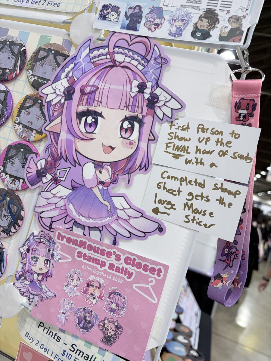 IvoryIce_'s tweet image. Hello Anime Impulse day 2!! For anyone joining our Iron Mouse stamp rally I will be giving away this giant sticker to the first person to come back with their completed stamp card during the final hour!