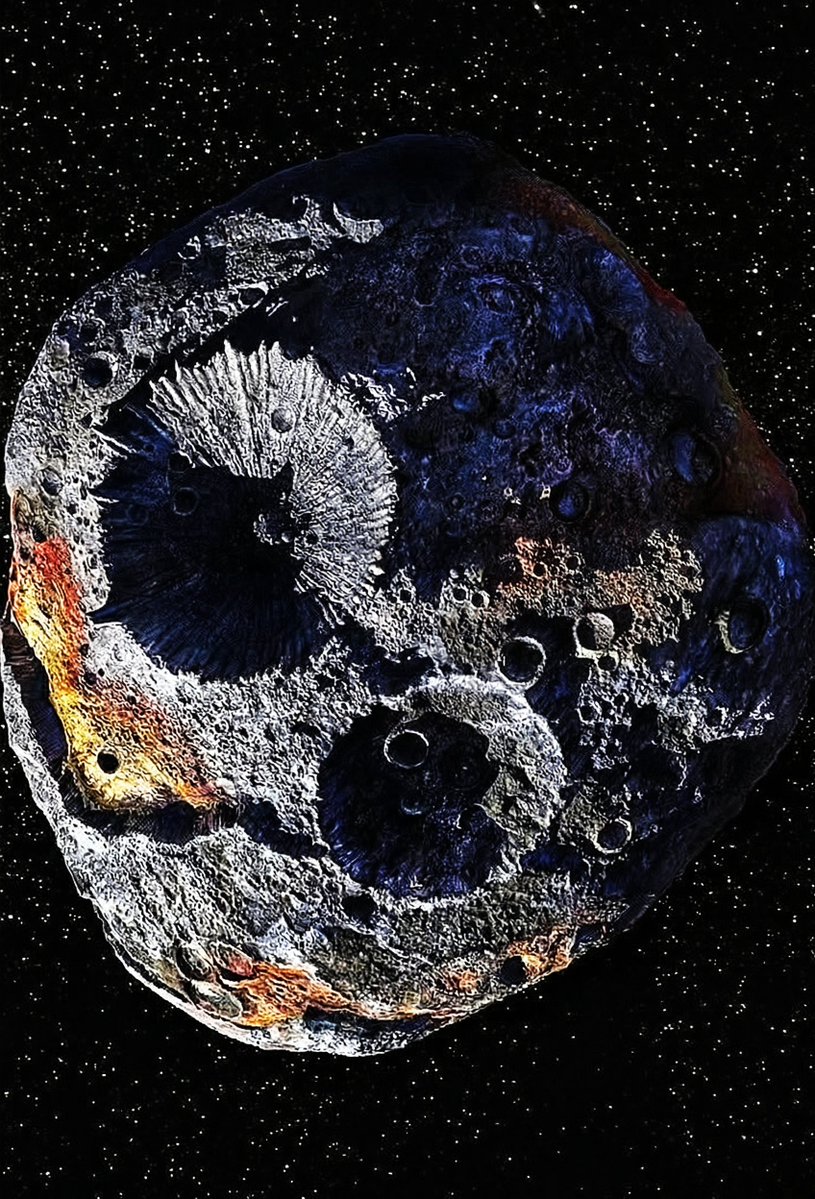 MAstronomers's tweet image. 🚨: Asteroid Psyche 16 has been found to hold rare metal reserves valued at ~$700 quintillion. That’s enough to make everyone on Earth billionaires, mathematically.
