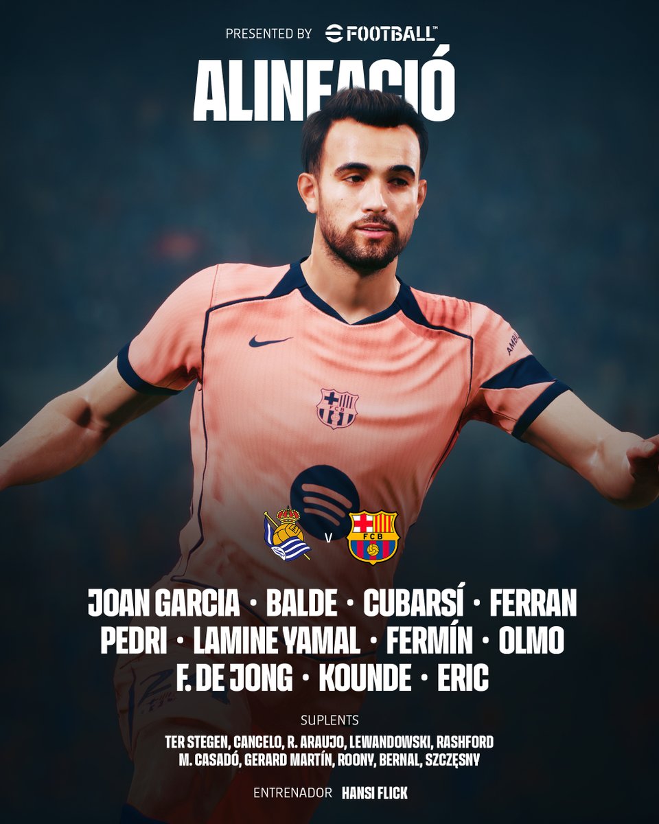 FCBarcelona_es's tweet image. 📋 𝐎𝐍𝐂𝐄 𝐈𝐍𝐈𝐂𝐈𝐀𝐋
#RealSociedadBarça