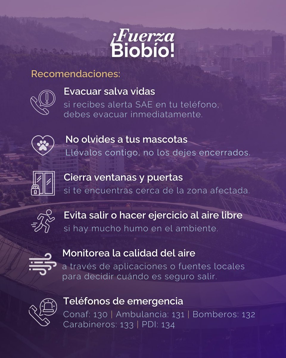 elconce_cl's tweet image. ¡𝐅𝐮𝐞𝐫𝐳𝐚 𝐁𝐢𝐨𝐛𝐢́𝐨! 🙏🏻 Desde Deportes Concepción abrazamos a cada familia afectada por los devastadores incendios en nuestra Región y llamamos a cuidarnos entre todos, a informarnos por los canales oficiales de los organismos y a respetar las indicaciones de las…