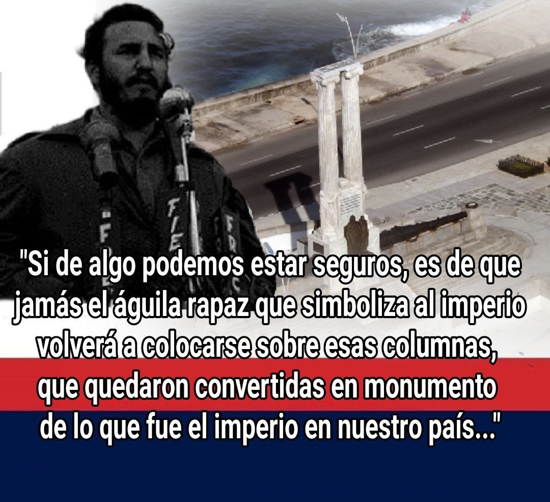 Hace hoy 65 años el Gobierno Revolucionario tomó la decisión de retirar el águila del monumento a las víctimas del Maine. ¡Pleitesía al imperio,  ninguna! #CubaEstáFirme