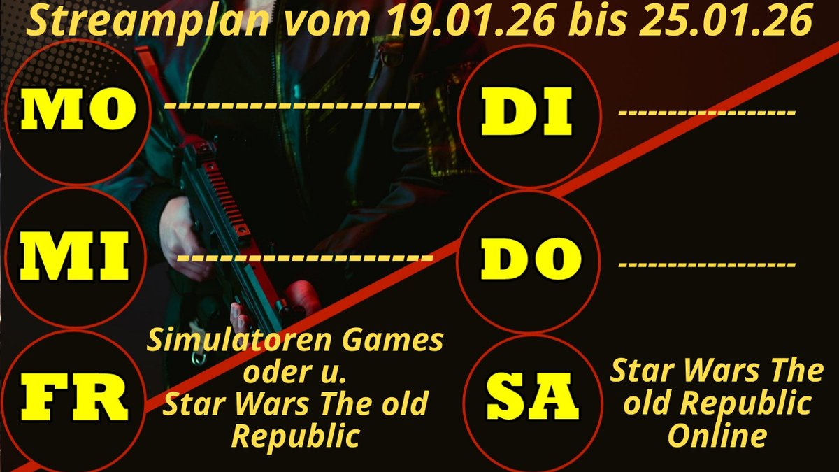 DarthZockt's tweet photo. Streamplan vom 19.01.26 bis zum 25.01.26 https://t.co/4cZU9zoICg