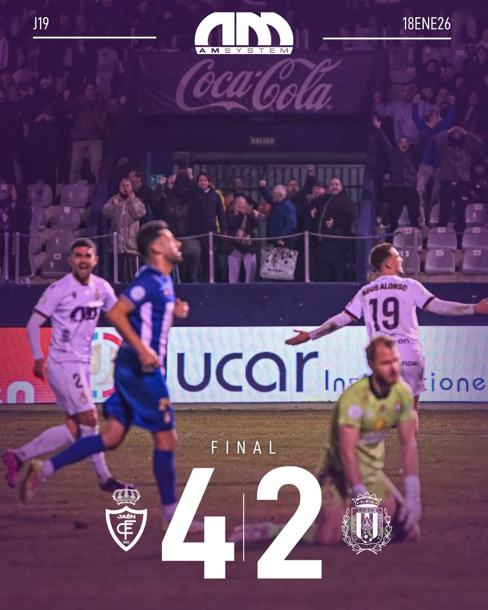 ⌚90' || 🎙 𝗙𝗜𝗡𝗔𝗟 𝗗𝗘𝗟 𝗣𝗔𝗥𝗧𝗜𝗗𝗢

🗣️: Gran partido de los nuestros que no bajaron los brazos a pesar del gol en contra recibido en los primeros minutos y demostraron que este equipo tiene ganas de luchar en esta competición ¡Seguimos lagartos! 💜🦎

⚪️REAL JAÉN CF