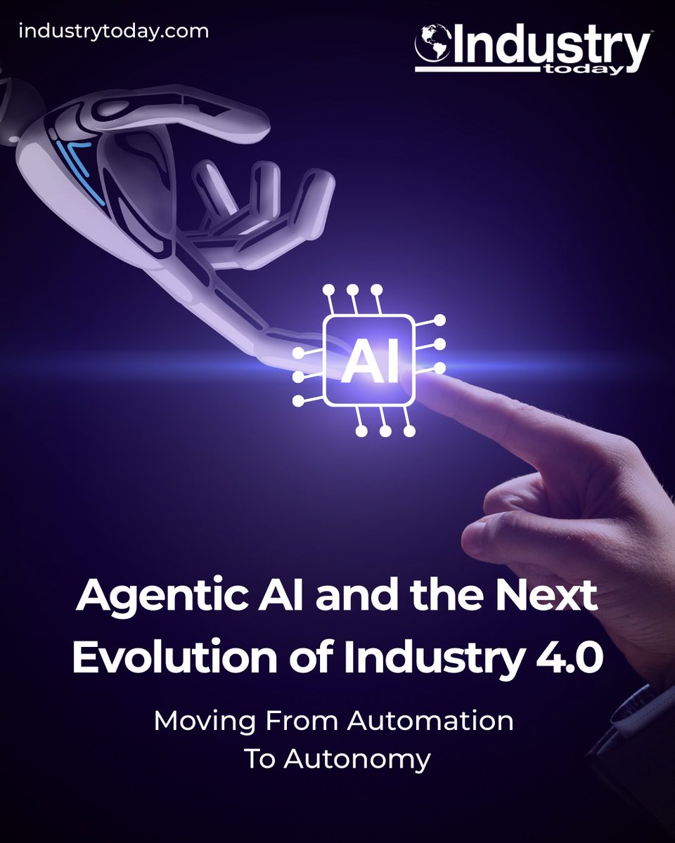Ind_today's tweet image. Industry 4.0 continues to mature.

The piece below explores a new phase where AI not just analyzes data but makes context-aware decisions with minimal human intervention.

See how agentic AI is shaping smarter operations, adaptive systems and future-ready production networks.
👉…
