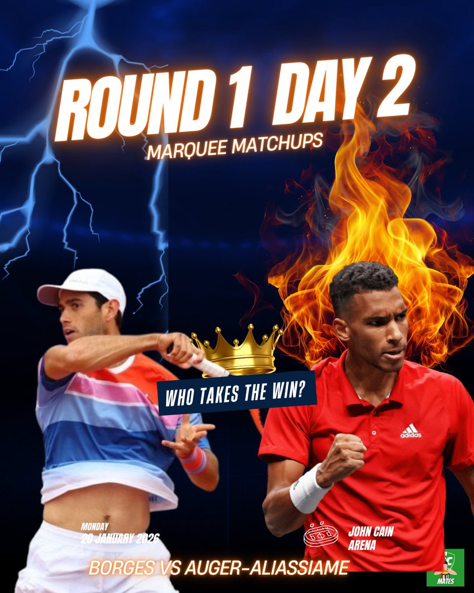 SCMates's tweet image. The results for day 1 were mostly straightforward, except for 20th seed Cobolli, who went to down the Brit qualifier, Fery. Here are our picks for matches to watch out for during day 2!

1. Thompson vs Cerendulo
2. Wawrinka vs Djere
3. FAA vs Borges

#AustralianOpen2026