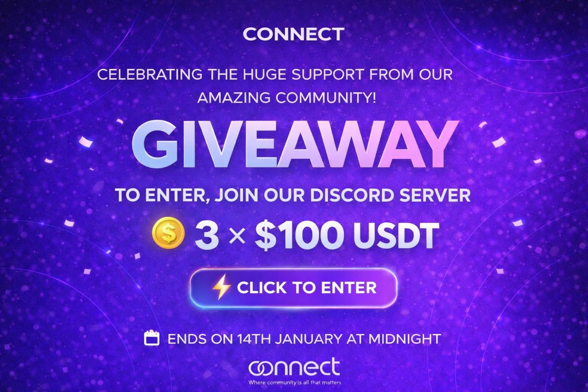 CNCTDiscord's tweet image. 🎉Celebrating the huge support from our AMAZING Community!

💰We have 3 x $100 USDT #GIVEAWAY

To enter - it's simple: 
👉 Follow + Retweet
👉 Join Discord to enter discord.gg/kP2WXbFBb 
CONNECT ⚡️FREE membership for all ⚡️

🗓️ Ends on 27th January at midnight