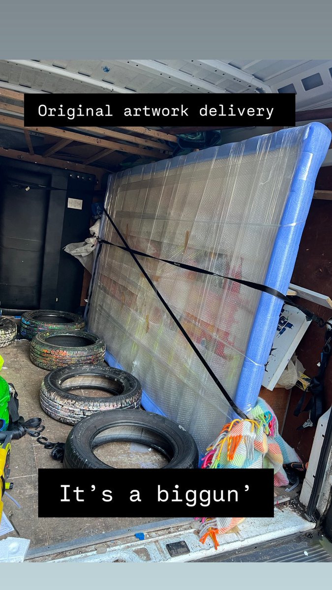 Popbangcolour's tweet image. This original #Paintwithcars artwork looks so good on the wall! 
Delivered on Friday, on the wall today.

Great to see the POPBANGCOLOUR Demon Tweeks Motorsport BMW E30 original #Paintwithcars artwork in its new home 🚗🔥

Watcha think to it? 
The gold wheels just Pop &amp;amp;’sparkle.