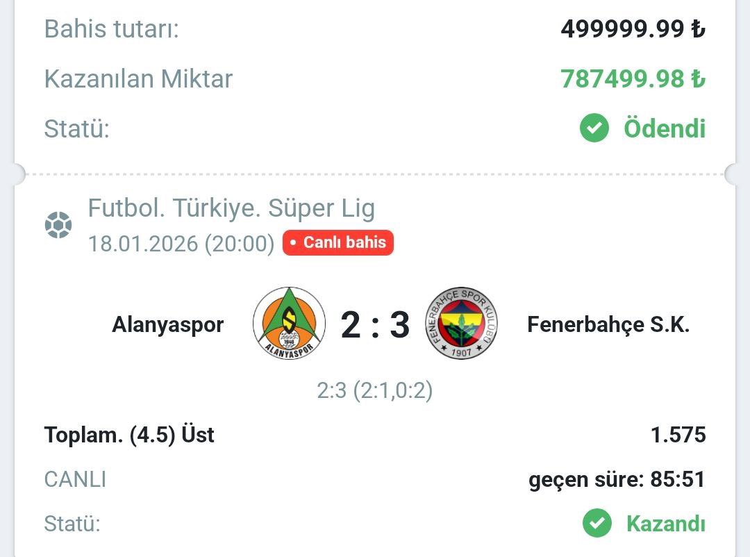 kabasakalsahada's tweet image. Alanya - Fenerbahçe maçından büyük kazandık. Bunun şerefine 2 takipçime toplamda 10.000₺ yollayacağız.

Tüm butonlara eksiksiz basanlar arasından 24 saate kadar seçip, ulaşım sağlayacağım.

Kazananlar Telegram kanalında açıklanacak görmedim duymadım demeyin. Link profilde.