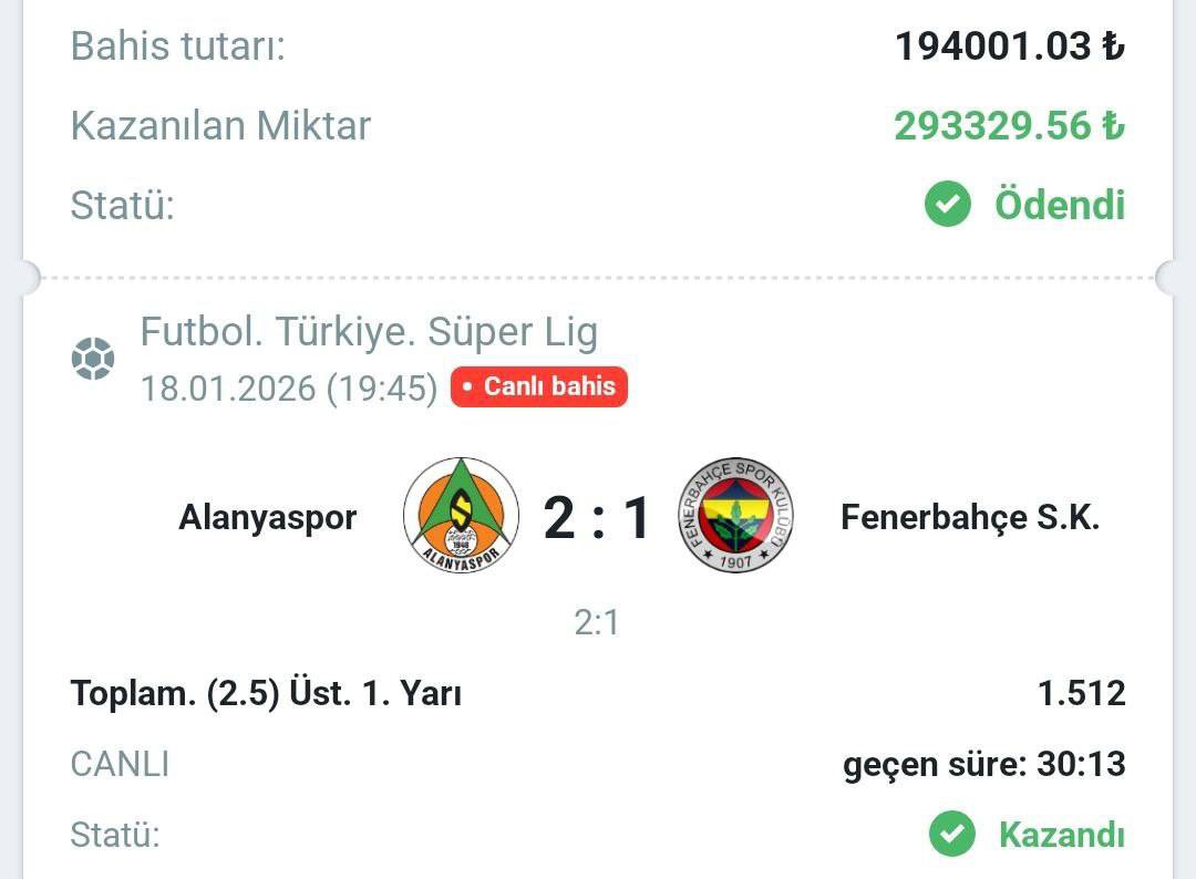 kabasakalsahada's tweet image. Alanya - Fenerbahçe maçından büyük kazandık. Bunun şerefine 2 takipçime toplamda 10.000₺ yollayacağız.

Tüm butonlara eksiksiz basanlar arasından 24 saate kadar seçip, ulaşım sağlayacağım.

Kazananlar Telegram kanalında açıklanacak görmedim duymadım demeyin. Link profilde.