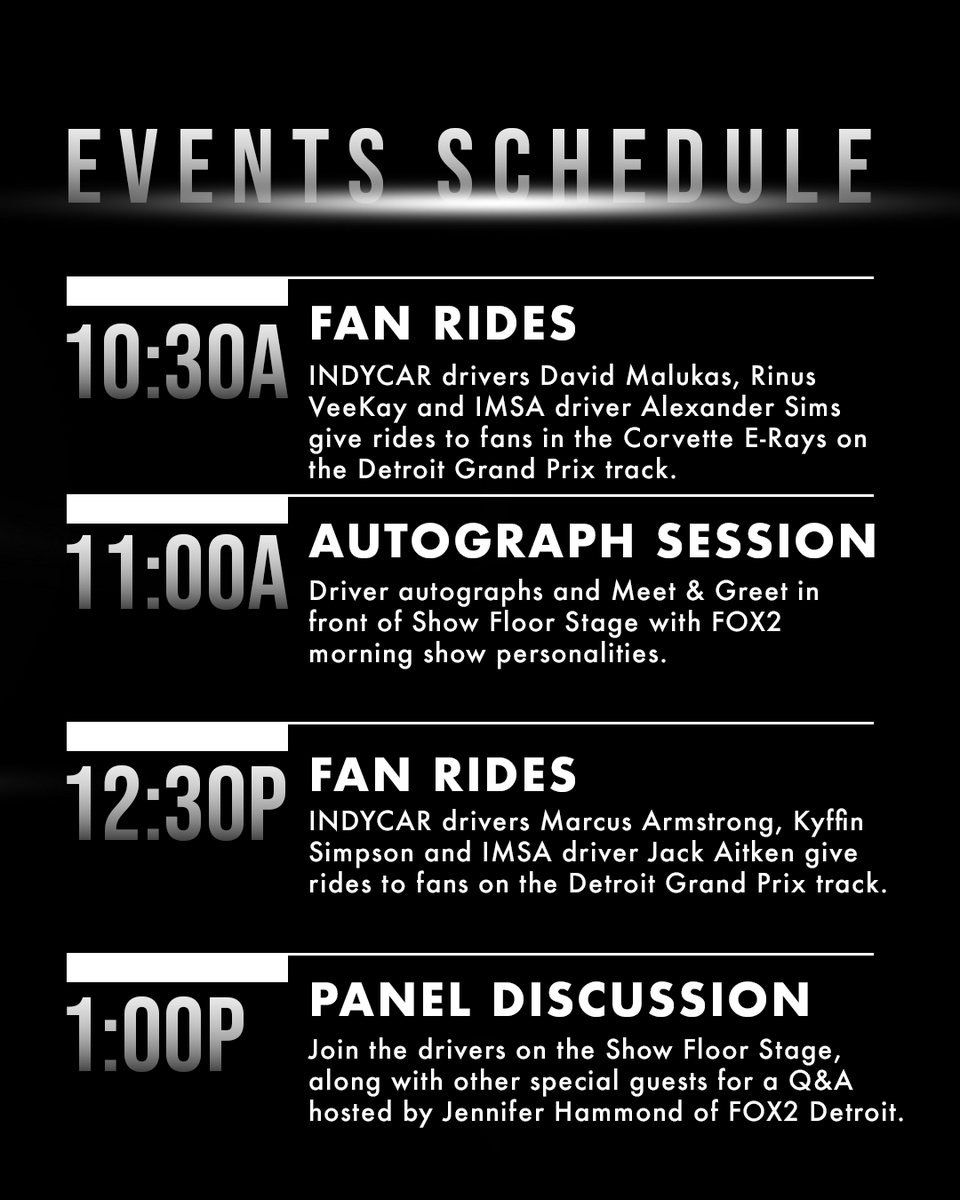detroitgp's tweet photo. Come meet the stars of Racing Day presented by #DetroitGP on Tuesday, Jan. 20 at the @detautoshow . 

Get revved for Racing Day &amp; get your tickets now at https://t.co/QOWmkdWTsR

@indycar @imsa @fox2news 
#WeDriveDetroit https://t.co/4ajYZhSlTl
