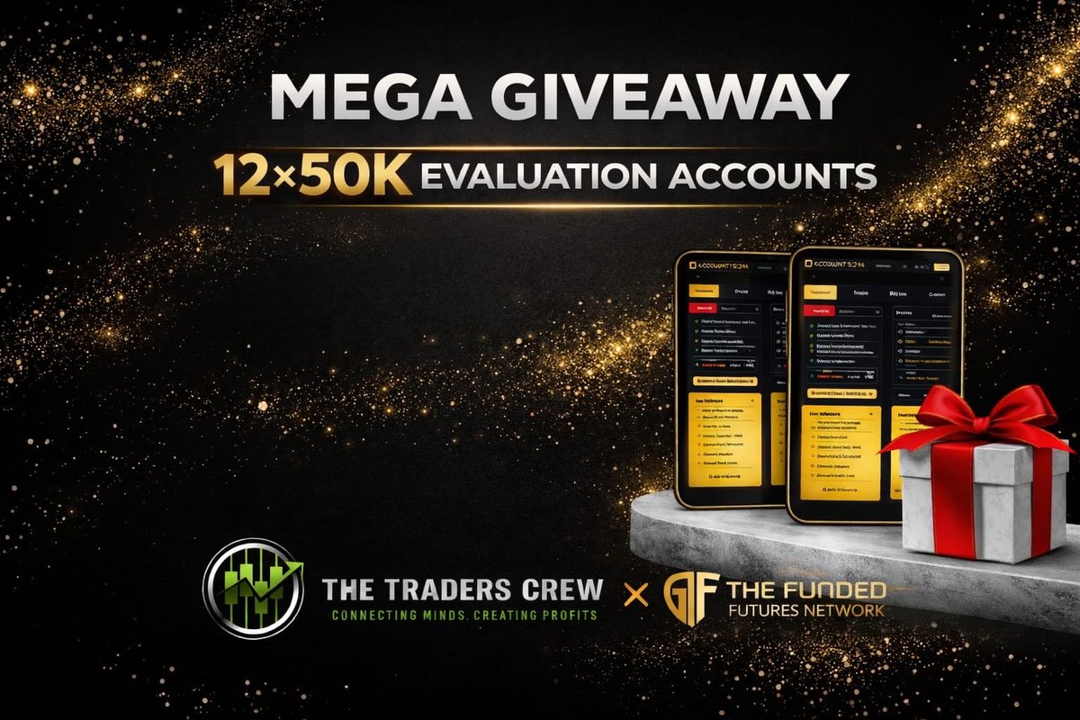 🚨12X$50,000 MEGA GIVEAWAY🚨

Steps To Participate -

1. Follow - <a href="/TheTradersCrew/">The Trader’s crew</a> <a href="/FFNFunding/">Funded Futures Network</a> 

2. Join Discord - discord.gg/kKgZkAF6yb

3. Like, Repost &amp; Tag 3 Friends.

Share Proof of Joining Below ⬇️
