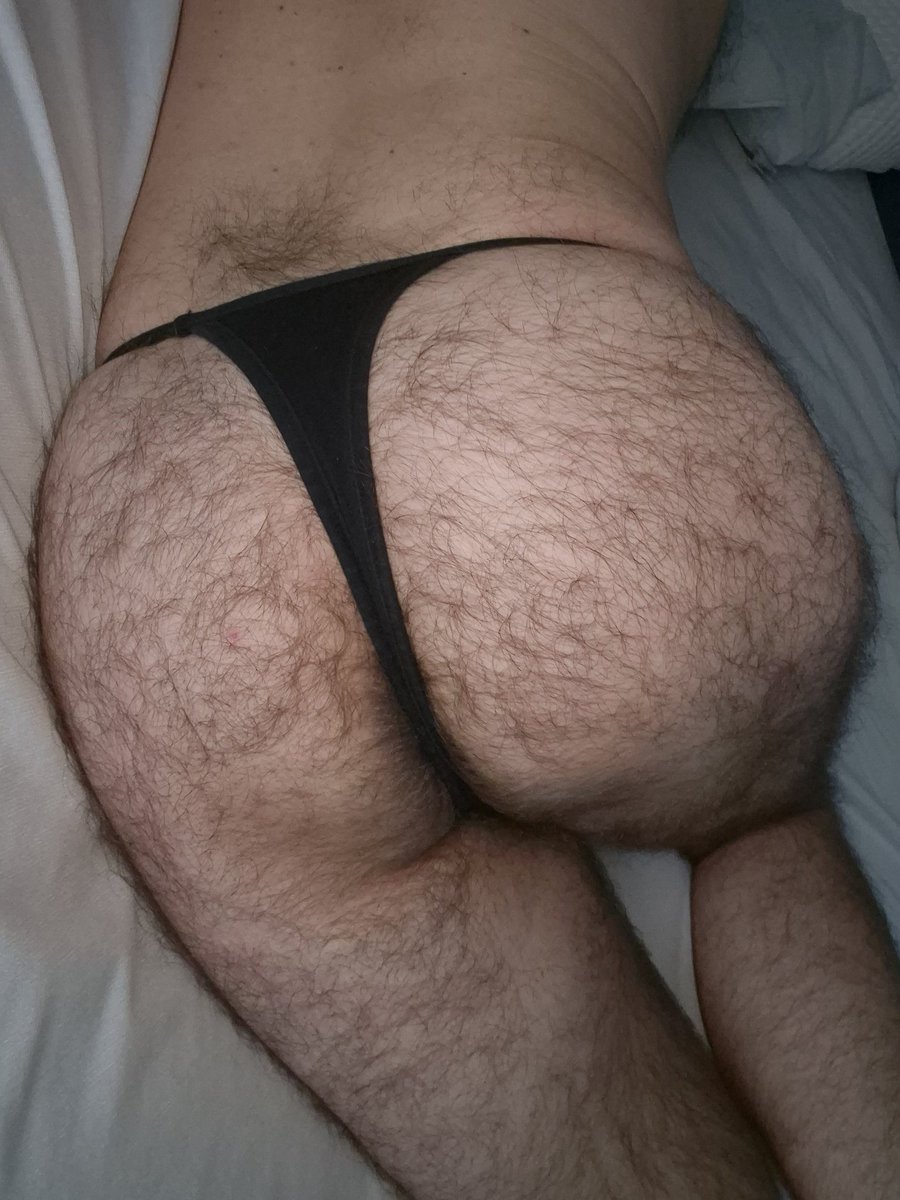 Lazy Sunday in bed.  Who wants to join me? #hairyarse #hairyhole #thong