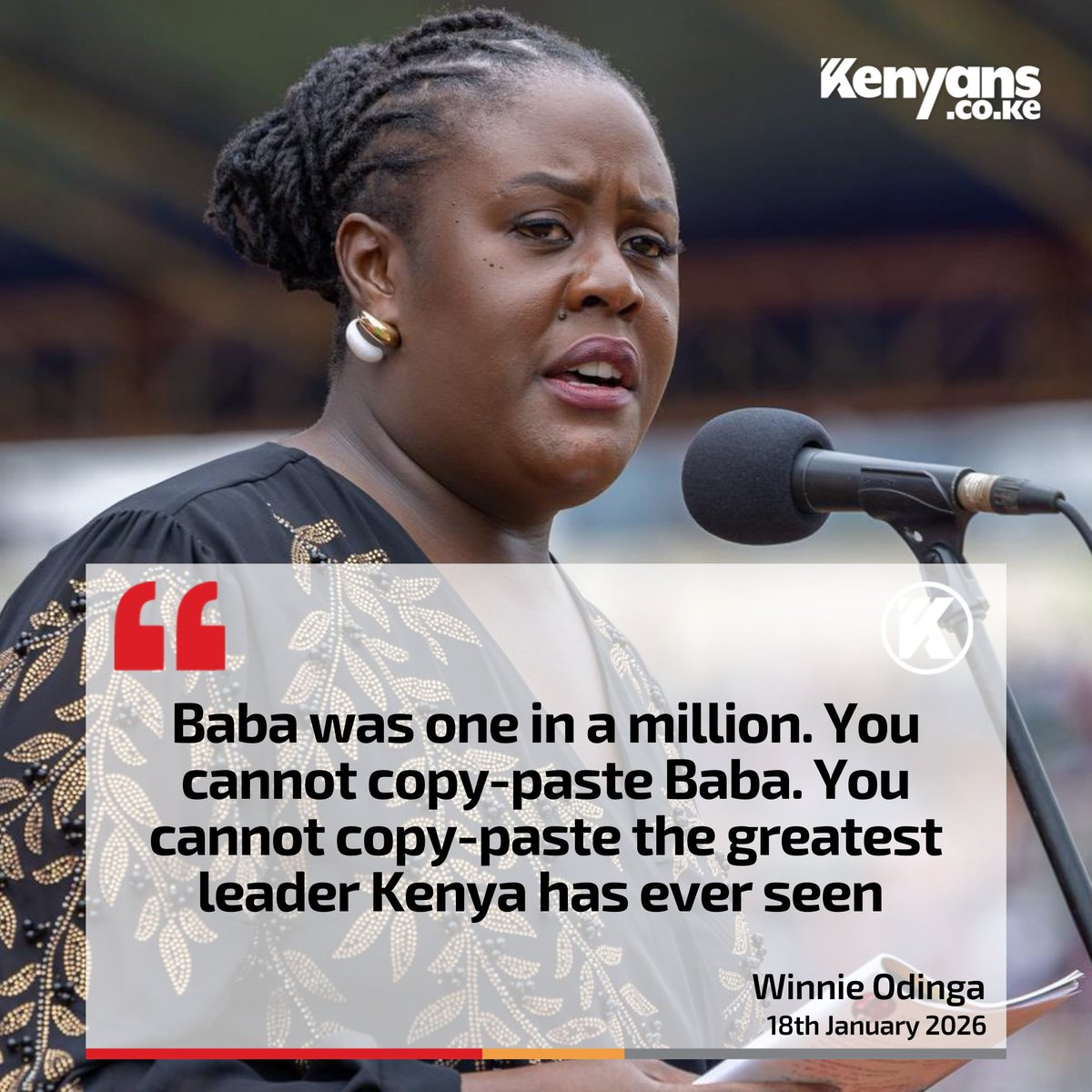 Baba was one in a million. You cannot copy-paste Baba - Winnie Odinga