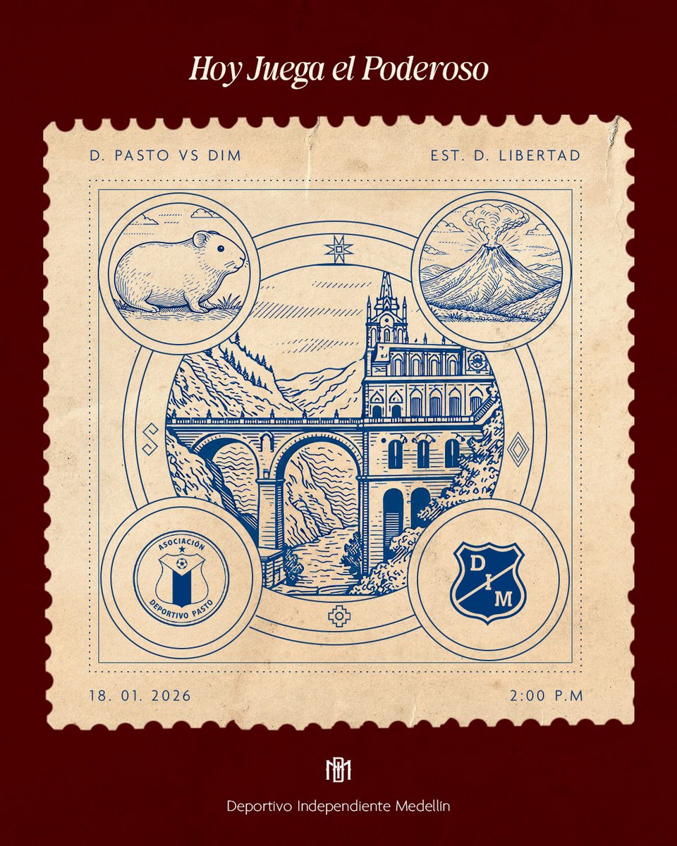 DIM_Oficial's tweet image. ¡Hoy juega el #Poderoso! 🔴🔵

🆚 Pasto vs. Medellín
🏆 Liga Betplay Dimayor 2026-1
📅 Fecha 1
🏟️ Departamental Libertad
⏰ 2:00 p.m.

#LatimosPorVos