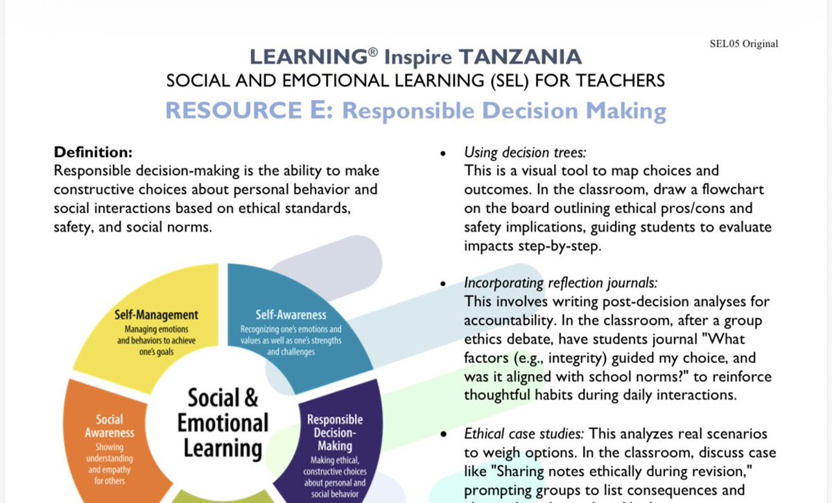 LITanzania's tweet photo. We have the pleasure to announce our new product: Socio-Emotional Learning (SEL) for Teachers. Informed of realities in Tanzanian schools, this program addresses the need for more Humane Approaches to Learning. We’re full booked in ‘elite’ schools to end of February 2026! https://t.co/WFpMPxY0ye