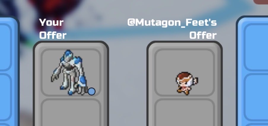 My idol my goat the man the legend himself offering me such a high priced loomian for my offering my sacrifice I will forever be grateful to him for looking in my general direction #LoomianLegacy #mutagon #mutagonfeet