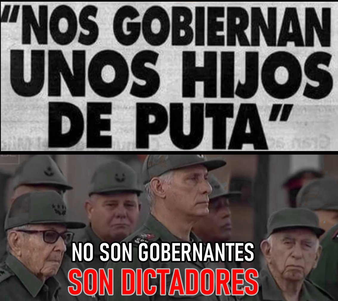 #Cuba 
Somos un pueblo sometido durante tantos años por unos viejos ineptos, delincuentes, ladrones y corruptos, somos una nación herida, agotada, secuestrada por unos tiranos hace 67 años y lo más doloroso, nunca hemos visto a organizaciones internacionales con un letrero que