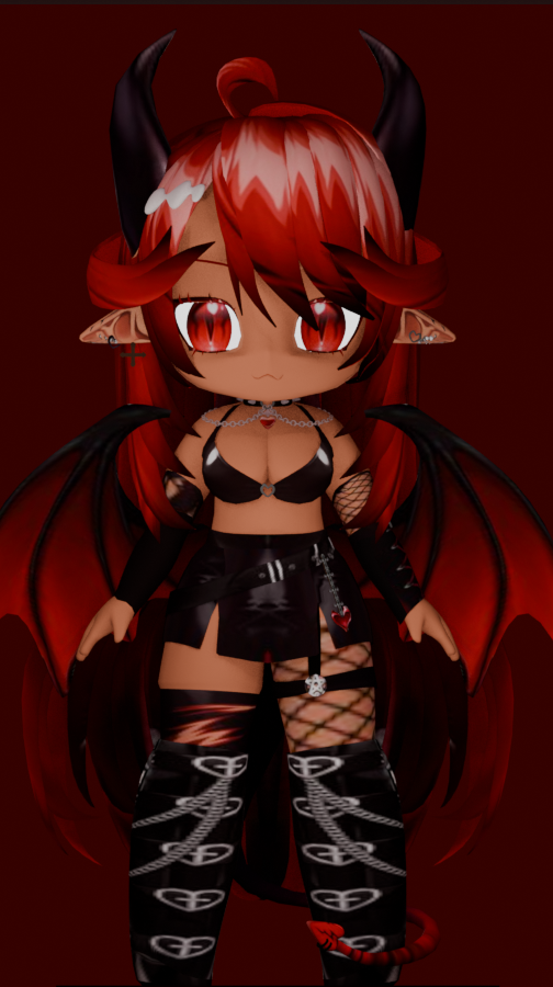 ZRelozer's tweet photo. oh no  little Satanist.  You used the wrong summoning spell (@VtuberCypress ) #3d #3dartwork #3d #modeling #model #fanart #cute https://t.co/a9gIyMVBBr