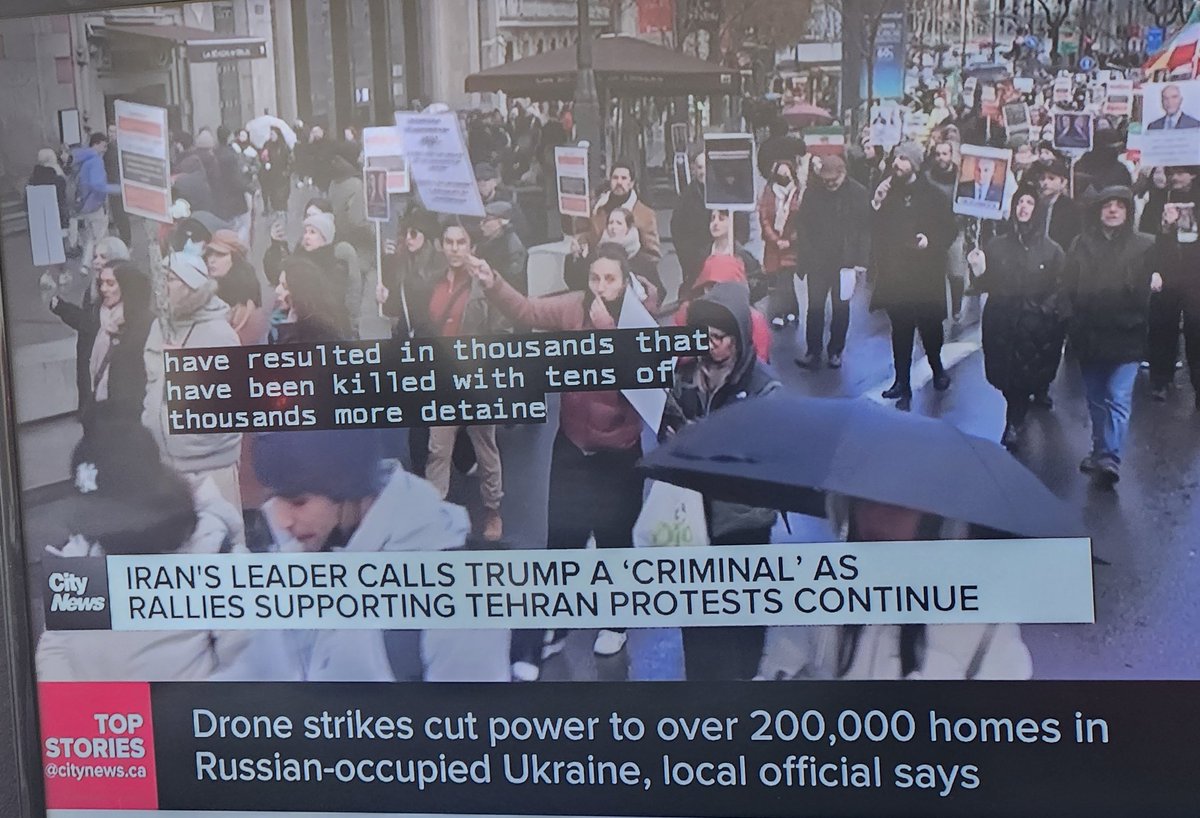 ChrisSky4Mayor's tweet image. The @Rogers owned TV network @CityNewsTO has a huge issue with Donald Trump. A banner calling him a criminal for assisting Iran scrolled for over 2 minutes on their coverage, even as Iranians say they support the President's position. 
#MSMFail #TDS