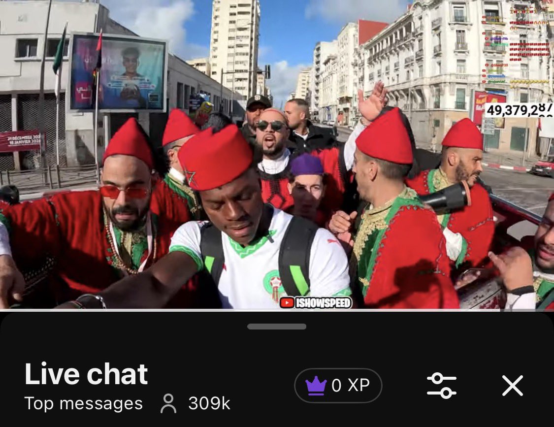 ishowspeedsiu0's tweet image. Morocco just broke Algeria’s record! 🇩🇿

IShowSpeed’s Africa tour stream hit over 300,000 live viewers breaking the previous record held by Algeria just yesterday 🇲🇦🤯