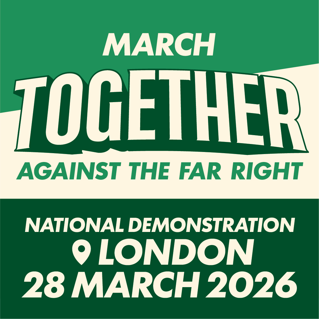 NEUnion's tweet photo. The voices of division in our country are growing louder.

Join us in London on 28 March for the #TOGETHER Against the Far Right national demonstration.

It’s up to us to unite against them. 

Save the date and sign-up for updates here 👉 https://t.co/3JyRl3qNGW https://t.co/2t9TffWhPH