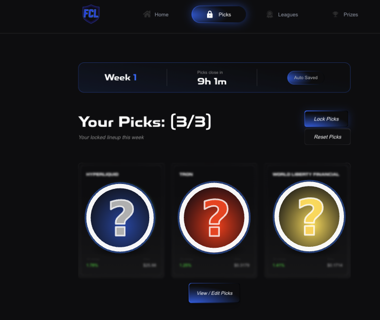 CastilloTrading's tweet image. Got my picks locked for SZN 1, Week 1.

About 9hrs left to see what you think will perform the best for the upcoming week!

@playfcl_io
