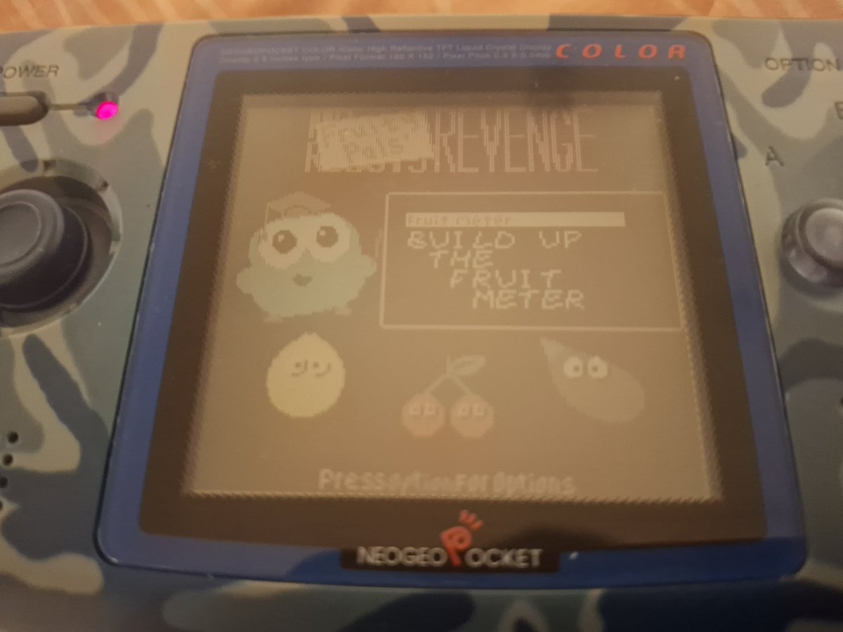 SmilerB9's tweet photo. A #New #NeoGeoPocketColor #NeoGeoPocket #Homebrew #NGP #game #rom available on https://t.co/X0wS9XSXbv:-
https://t.co/q4UzeU9l8W
It works with #NGPemu & also with the #NeoGeoPocketSD #FlashCartridge by #RetroHQ.
It's an #addictive game, #download now 👍
#RetroGames #RetroGamer https://t.co/vuntcy16kH