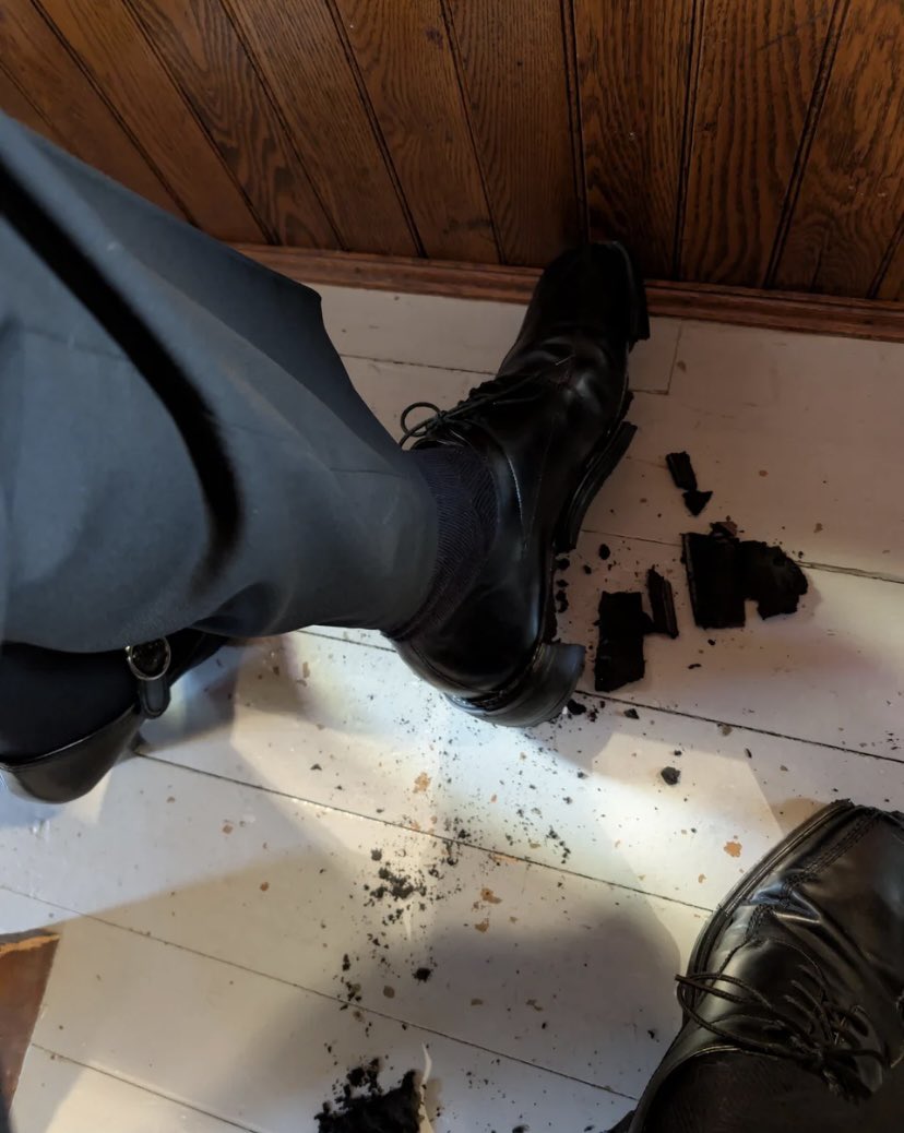 My shoes disintegrated today at church 😭