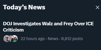 Nice to see that Grok is drawing its headlines directly from the Democratic Party.