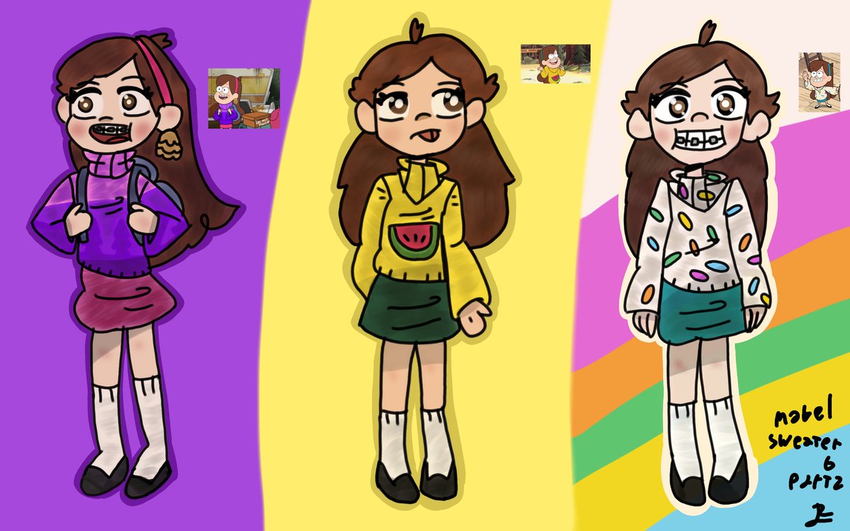 jom354's tweet photo. (Mabel sweater 6👕🌲🟧🟩🍀♥️🟨🍉🟪🌲)
My jom
#GravityFalls #gravityfallsfanart
#mabelpines https://t.co/ZhZ2fbdngN