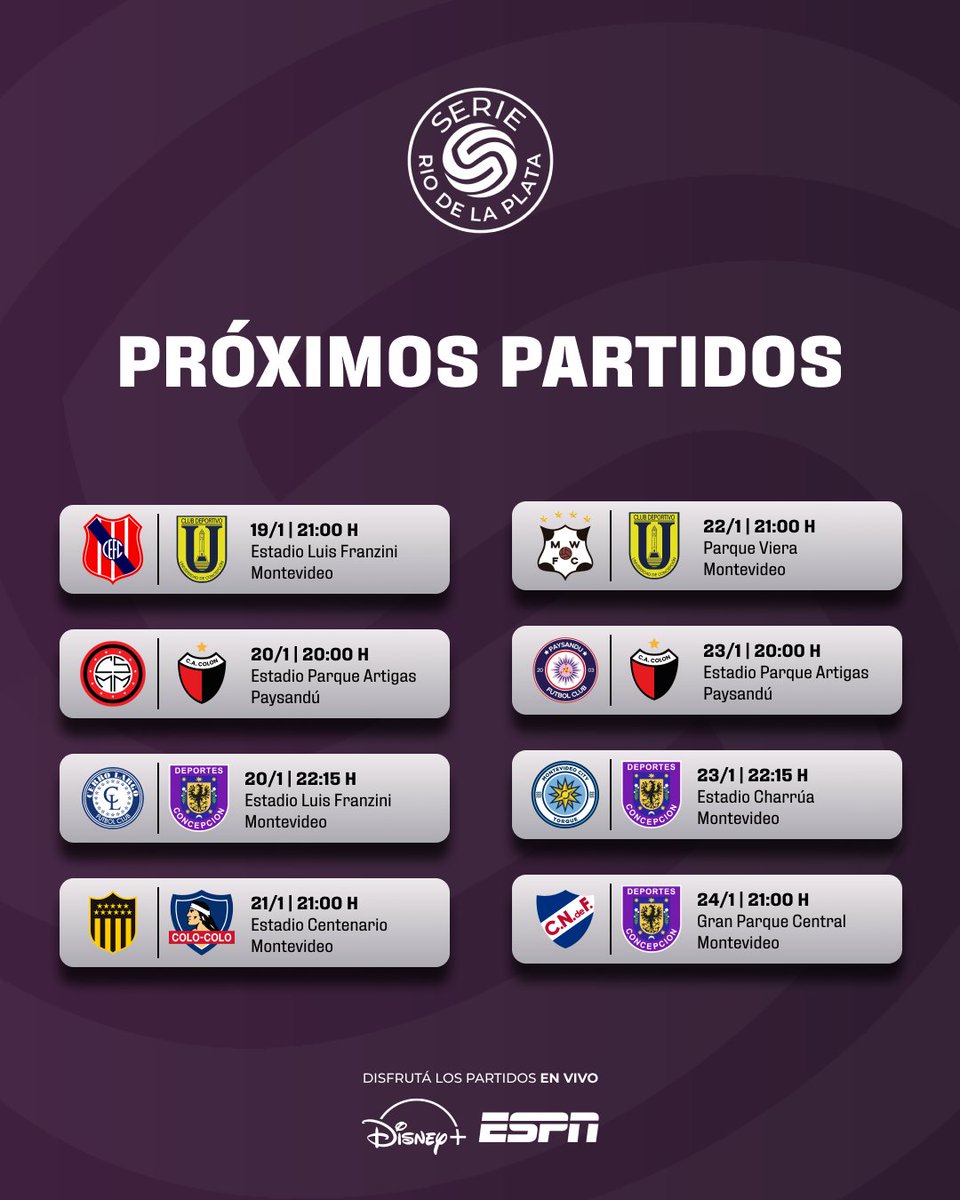 🔜 Próximos partidos de la #Serie2026 ☀️🇺🇾 

✅ El mejor torneo de verano