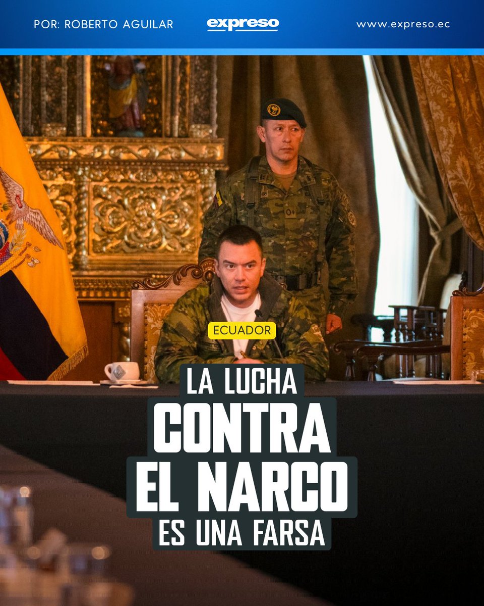 Expresoec's tweet image. #ANÁLISIS | La llamada “ofensiva total” declarada por el Gobierno contra el narcotráfico y que supuestamente arrancó esta semana en las provincias de Guayas, Los Ríos y Manabí, ¿es un esfuerzo real o un montaje propagandístico, como lo fue aquella famosa marcha sobre Durán que el…