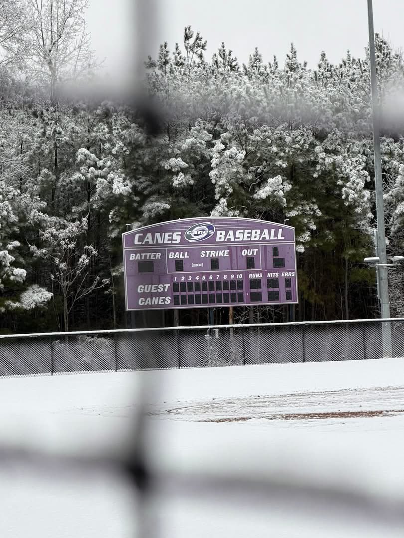 DiamondCanesMHS's tweet photo. 2025-26 Field of the Year under ❄️!! 
 Does this mean Baseball Season is almost here?!?

#CaneNation https://t.co/Lit7EeFAcw