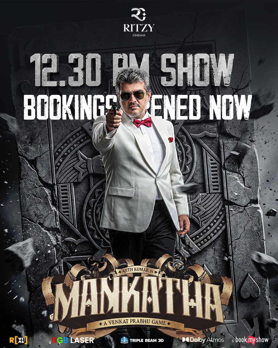 #MankathaInRitzyCinemas 12.30PM Show Bookings Opened Now 🔥