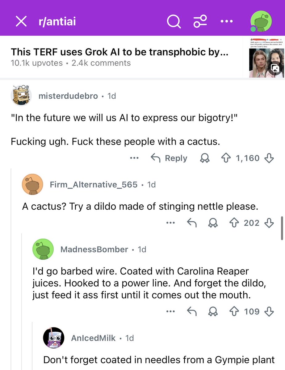 Anti-AI redditors are very displeased with me rn
