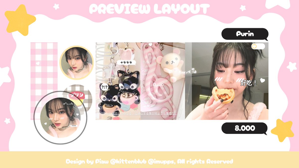 kittenblub's tweet image. 🍮💬 Help RT { Any interaction are appreciated! ✨️}

Layout Ningning Isa ready stock Purin🍮 edition bisa ditake skrng melalui dm / tele &amp;gt;3&amp;lt;💌 #zonauang