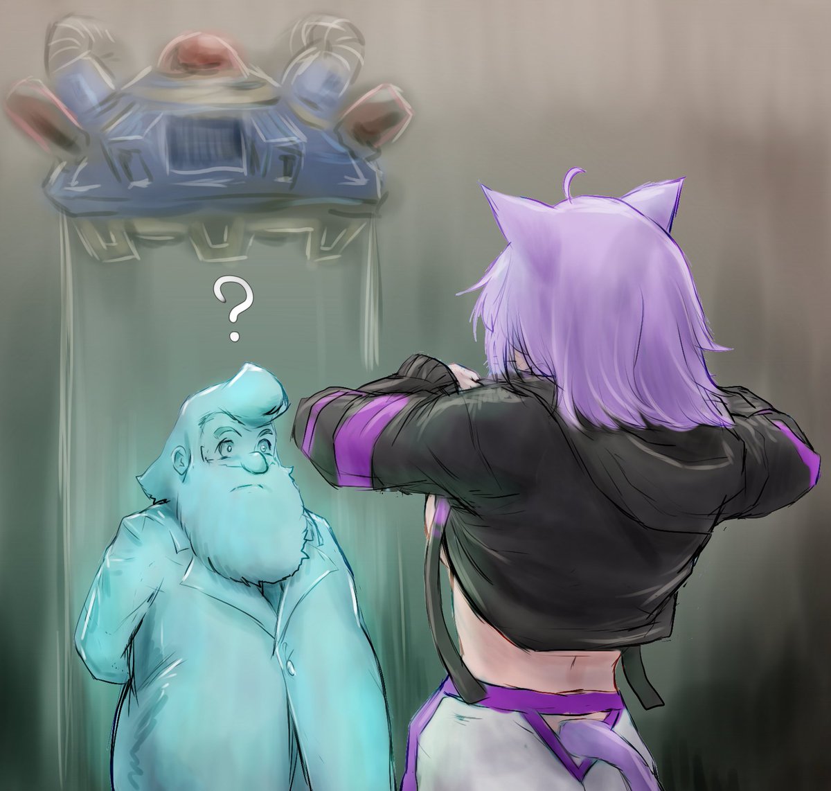 Nymph_Rhythm's tweet image. ライト博士にボロン除霊は効かないらしい… #絵かゆ