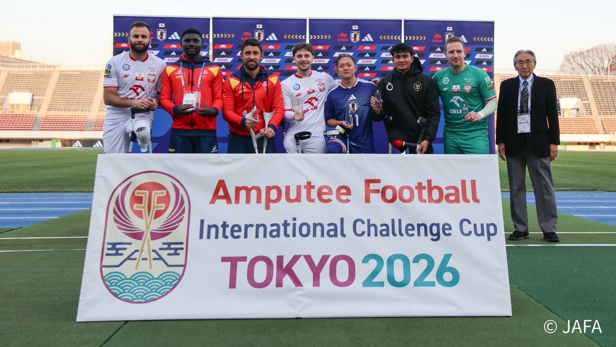 jamputees's tweet photo. 🏆#アンプティサッカー インターナショナルチャレンジカップ-東京2026-

🏅MVP🏅
クレスティアン•カプウォン🇵🇱

⚽️オールスター 7⚽️
イーゴリ•ヴォジニャク🇵🇱
クレスティアン•カプウォン🇵🇱
カミル•グリギエル🇵🇱
ハビエル•マルティネス🇪🇸
ダビド•メンデス🇪🇸
後藤大輝🇯🇵
アディティア🇮🇩 https://t.co/SlRvNZoImZ