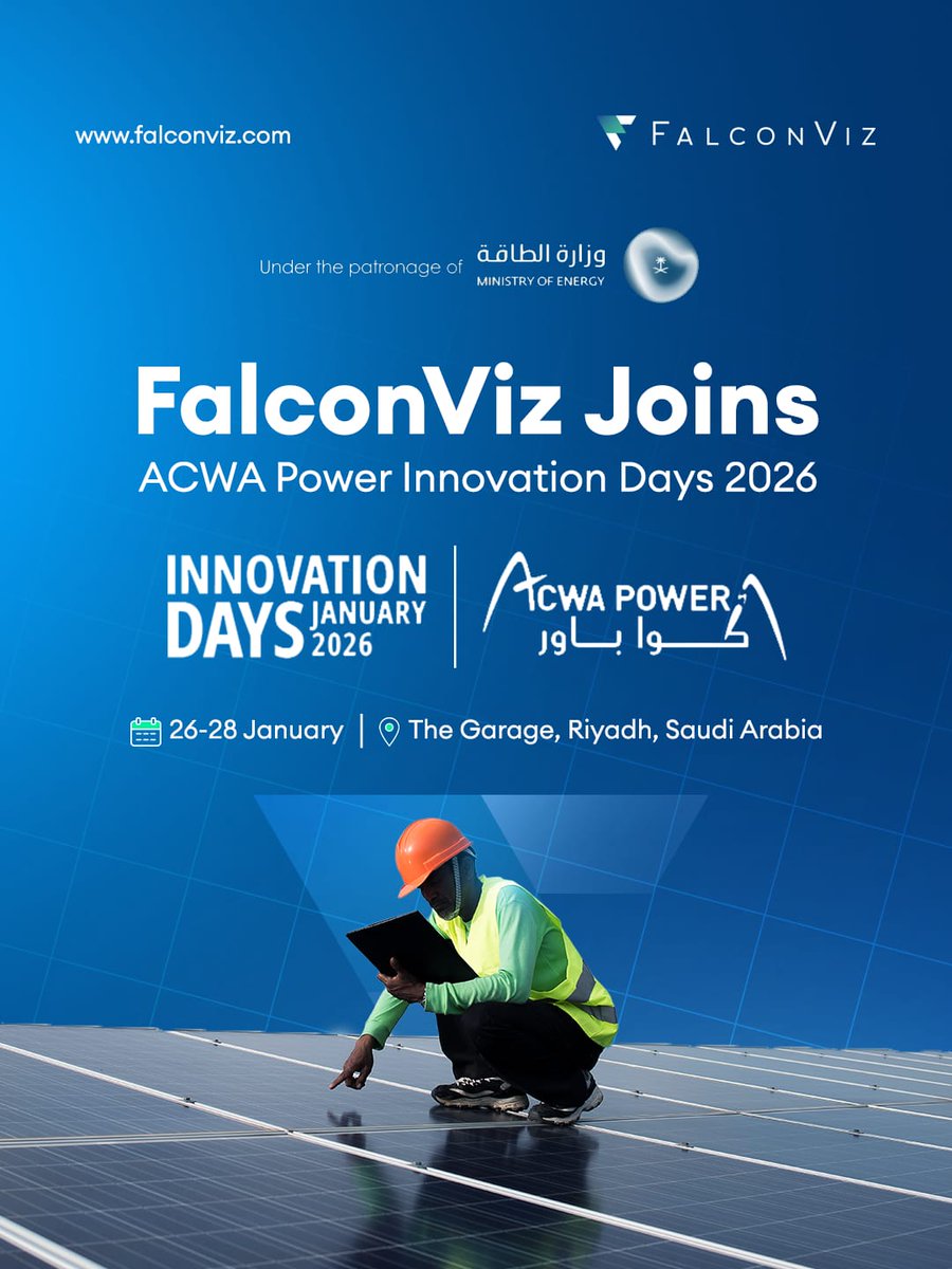 From the heart of Riyadh’s innovation district, FalconViz is proud to stand alongside global leaders at ACWA Power Innovation Days 2026. 
🌟Come say hello!
Connect with our senior business developer on-site:
📧 mohammed.mashnouk@falconviz.com
📞 0535344968

​#FalconViz