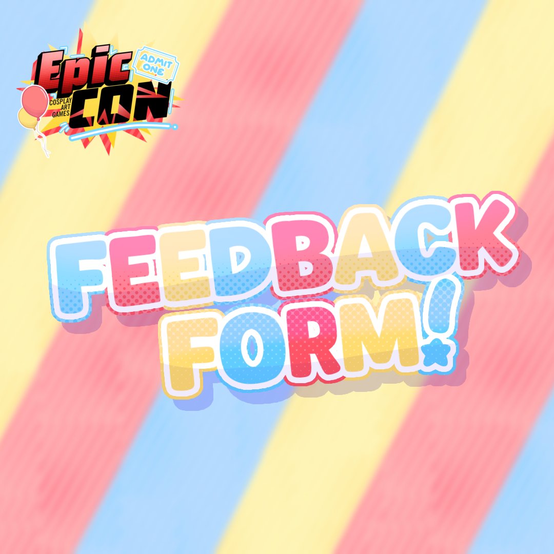 Now that EPICCON is over we would like to know what went well or what we could be doing a bit better at, and we need your help in doing that! 

You can find our feedback form on our website (linked in our bio) in the forms tab! 

We can't wait to see you at our next event!