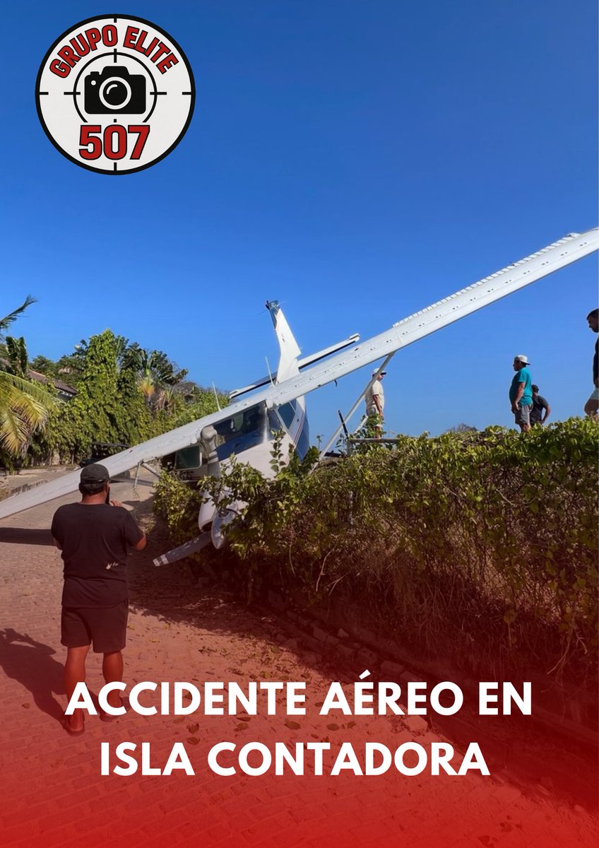 Avionetas se accidenta en Isla Contadora esta mañana.

Afortunadamente los tres tripulantes salieron ilesos de este accidente. 

Autoridades inician las investigaciones para determinar las consecuencias de este siniestro.
