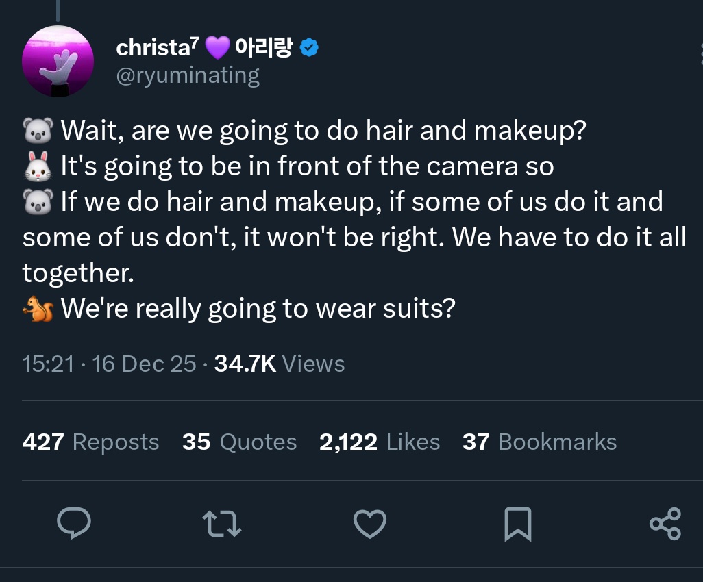 urmisope's tweet image. 🐿 We're really going to wear suits?

HOBI SPILLED THAT DAY😭