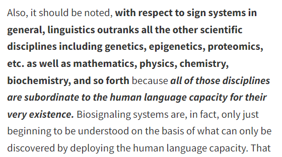 John W. Oller, a linguistics prof who is the editor-in-chief of the anti-vaxxer journal IJVTPR, wrote this response to a PubPeer critique of his paper. He argues linguistics is superior to all other fields of science, thus he is an expert on everything.
pubpeer.com/publications/E…