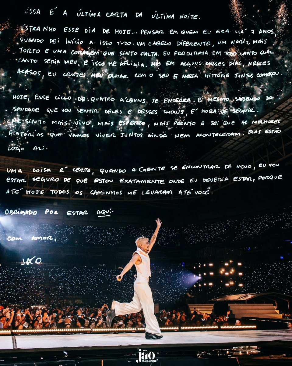 jaomagazine's tweet photo. A última carta da Superturnê 💌 https://t.co/vmUjfBf2sI