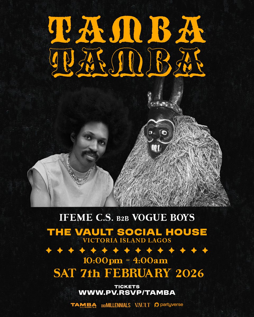 <a href="/IfemeCS/">Ifeme C.S.</a> b2b <a href="/vogueboys4l/">Vogue Boys</a> 💿 #TAMBA
Tickets🎫
pv.rsvp/tamba